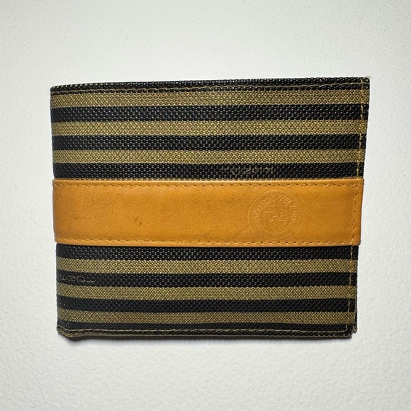 Vintage Fendi Striped Canvas & Leather Wallet - Picture 1 of 10